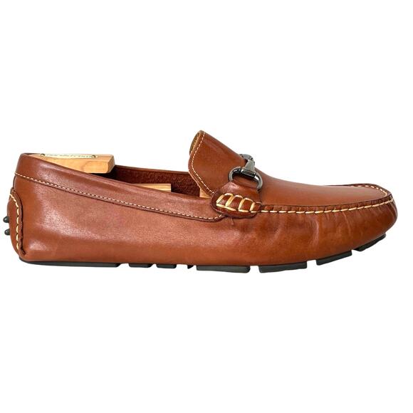 WALLIN & BROS. Leather Horsebit Loafers in Cognac Men's Size 9 M - Picture 4 of 16